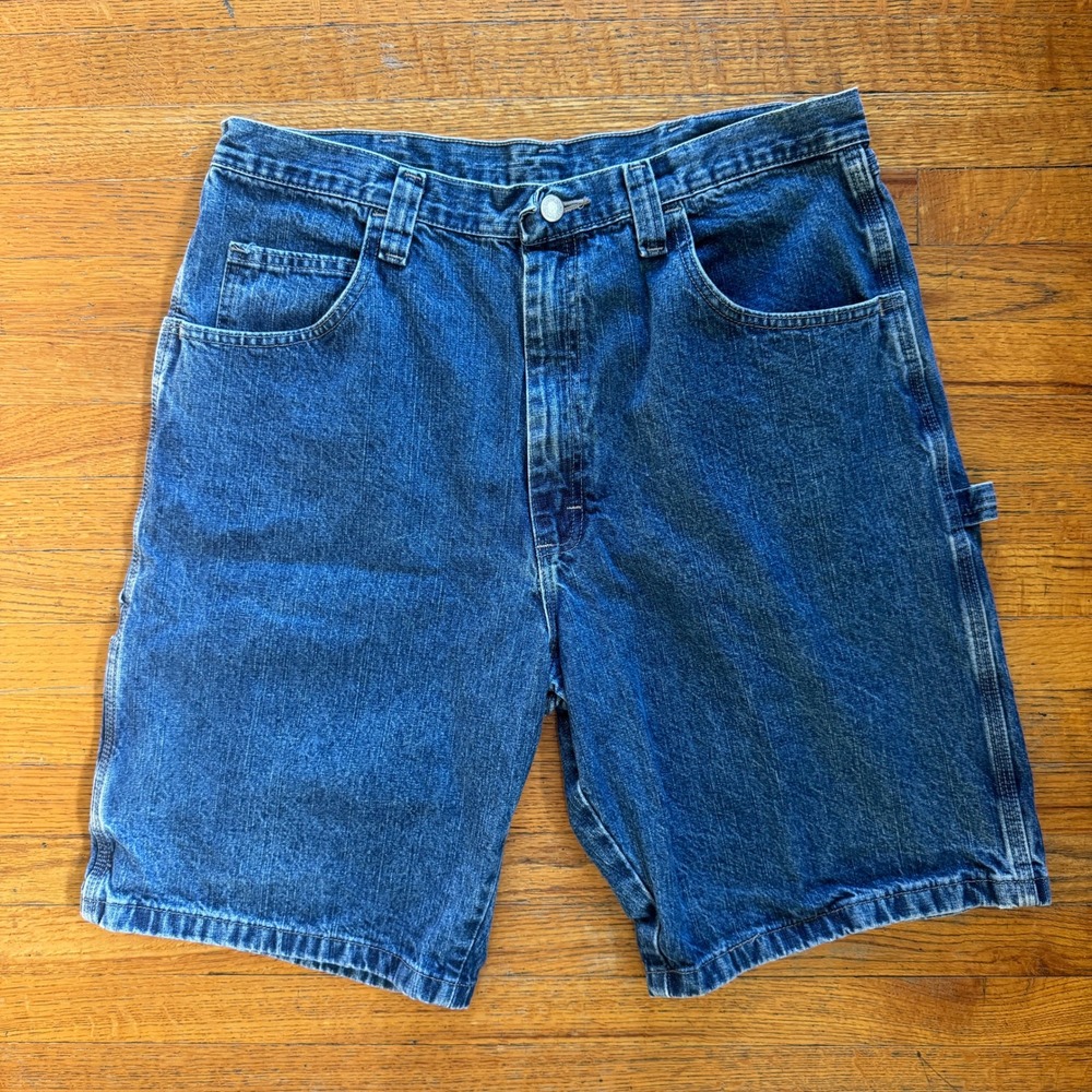 Wrangler Carpenter Denim‎ Shorts Mens 36 Blue Medium Wash Utility 64WC2ZD